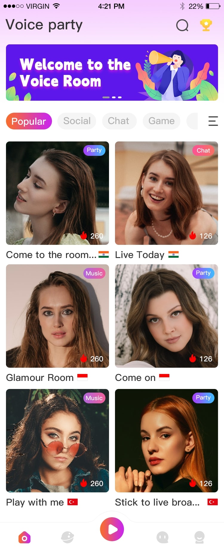 Voice Chat App - Room Interface